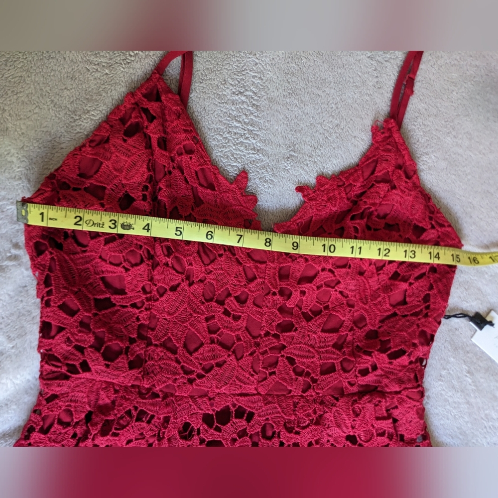 ASTR Red Lace Midi Dress - Picture 7 of 13